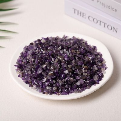 100g Natural Stones Clear Quartz Pink Crystal Amethyst Citrine Fluorite Aventurine Tiger Eye Obsidian Gravel for Decoration Home,Amethyst 5-7mm,100g