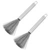 2 Pack Cookware Scrubber Brush, Stainless Steel Pots Pans Cleaning Brush with a Long Handle Dishwashing Scrubber for Ovens Grills view 1