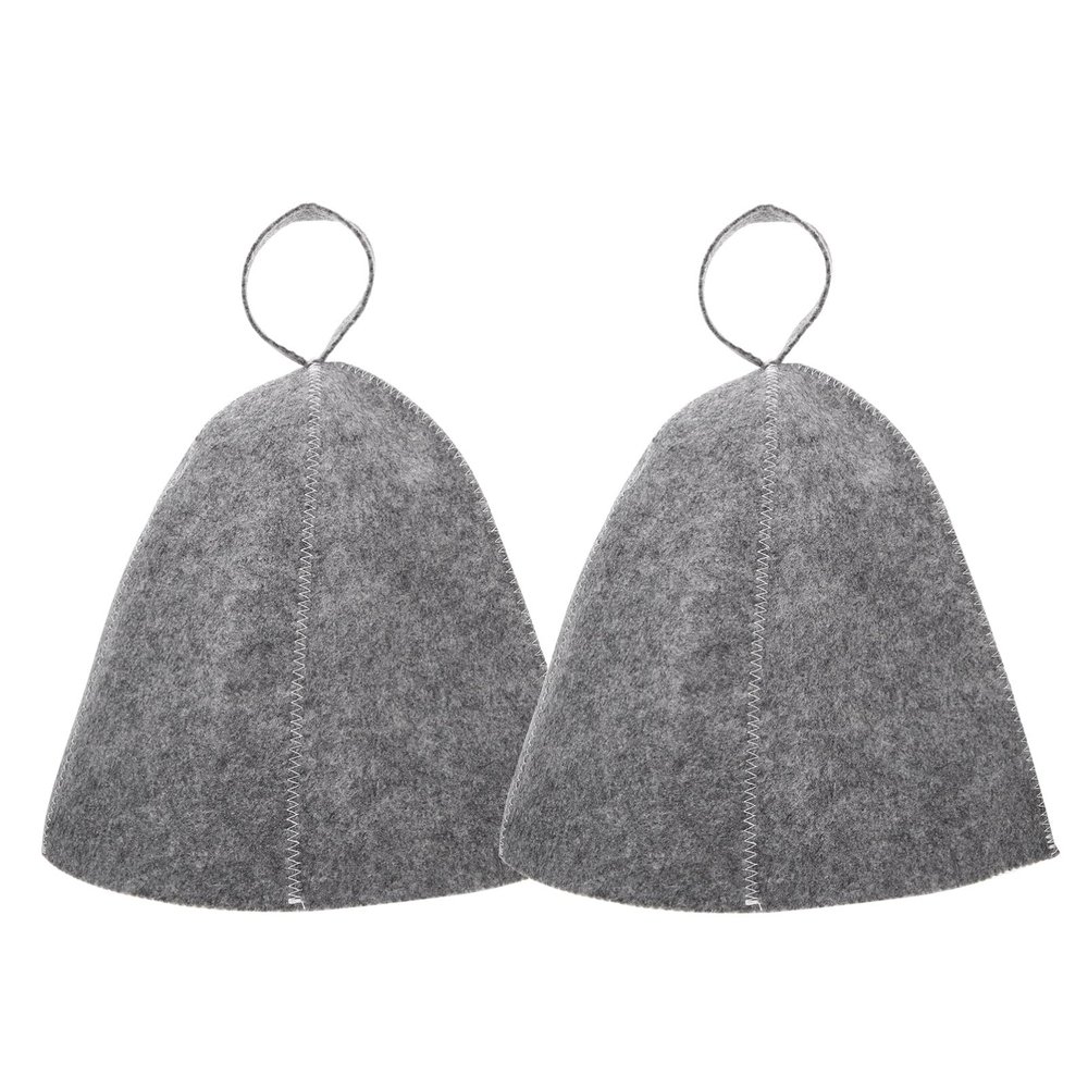 YARNOW Sauna Cap 2pcs Sauna Hat Felt Vaporarium Hat Sauna Bathing Hat Russian Banya Cap Breathable Sauna Felt Hat Ukrainian Bath Cap Steam Room Hats for Men Women Bath Accessories Grey