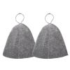 YARNOW Sauna Cap 2pcs Sauna Hat Felt Vaporarium Hat Sauna Bathing Hat Russian Banya Cap Breathable Sauna Felt Hat Ukrainian Bath Cap Steam Room Hats for Men Women Bath Accessories Grey view 1