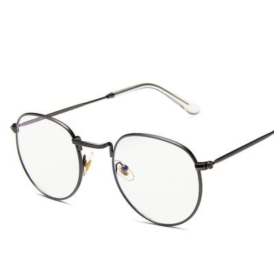 NOVESIXTDAT Metal Round Reading Glasses for Women Men Classic Vintage Retro Shades Blue Light Blocking Computer Readers (Color : Deep gray, Size : +3.50)