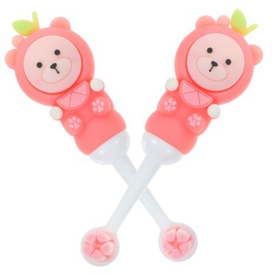 ibasenice 2pcs Kids Toothbrush Set Extra Soft Manual Toothbrush Fruit Bear Cartoon Ergonomic Handle Deep Cleaning for Boys and Girls