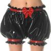 Black and Red Bows Trims Sexy Latex with Loosely Smocking Rubber Underpants,Custom Color,X-Large view 1