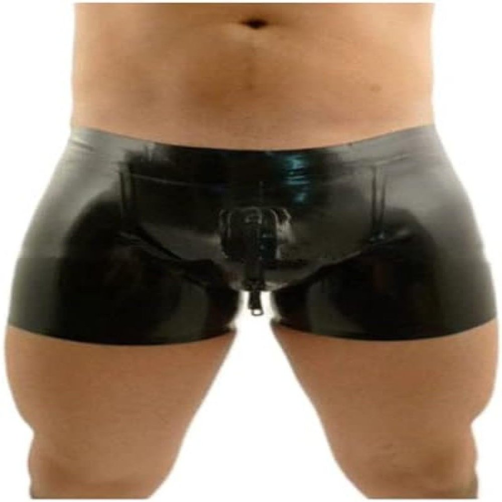 Sexy Black Latex Underwear Man Fetish Rubber Panties Men Briefs Pants,Custom Color,X-Large