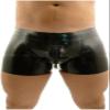 Sexy Black Latex Underwear Man Fetish Rubber Panties Men Briefs Pants,Custom Color,X-Large view 1