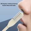 Nose Hair Knife, 3 Piece Manual Nose Hair Tool, Portable Double Sided Nose Hair Knife for Ear Facial view 3