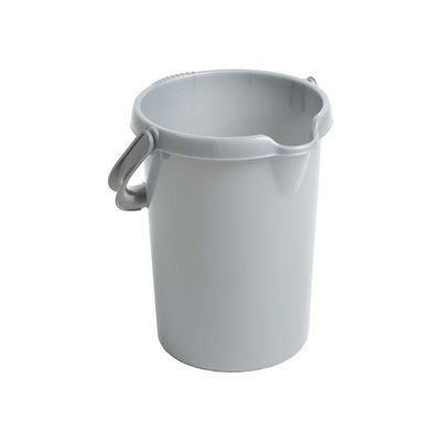 1 x 5L litre High Grade Silver Colour Durable Plastic Bucket with Litre Scale Handle & Spout for Food Storage, Garden, Cleaning, Kitchen (Silver, 5L)