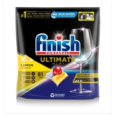 Finish Ultimate All in One Dishwasher Tablets 61 Lemon
