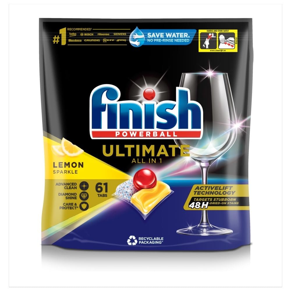 Finish Ultimate All in One Dishwasher Tablets 61 Lemon