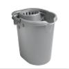 16L Mop Bucket with Wringer Heavy Duty Strong Durable Plastic Mop Buckets Carry Handle Pouring Spout Removable Wringer for Floor Cleaning Bucket for Home, Office, Domestic and Commercial- Silver view 1