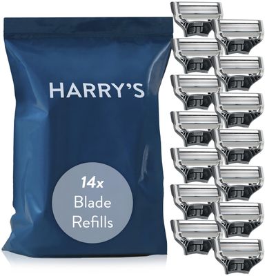 Harry's Razor Blades Men, Razor Blade Refills with Precision Trimmer, 5 Anti-Friction Blades, Suitable for Mailbox, Pack of 14