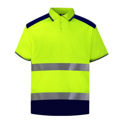 Men's Long Sleeve Work Shirt Reflective Polo Shirt T-Shirt Quick Dry Clothing Traffic Cycling Reflective Clothing Reflective Safety with Pockets, C Yellow, M
