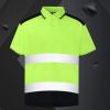 Men's Long Sleeve Work Shirt Reflective Polo Shirt T-Shirt Quick Dry Clothing Traffic Cycling Reflective Clothing Reflective Safety with Pockets, C Yellow, M view 2