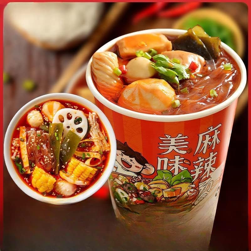 Casserole potato noodles, Instant food Spicy Hot Pot, Brewed noodles in barrels, Delicious hot and sour noodles, Spicy casual snacks, Chinese food (Spicy Hot Pot,6pcs)