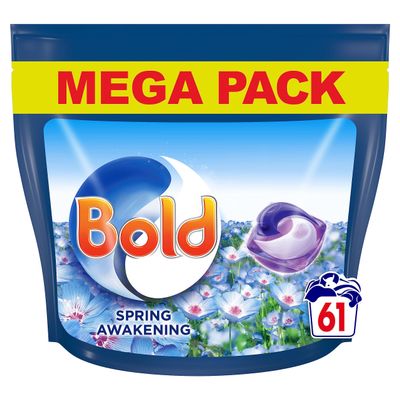 Bold All-in-1 PODS Washing Liquid Capsules 61 Washes, Spring Awakening Washing Detergent, For Brilliant Clean With Built-In Fabric Softener