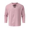 Basic T-Shirt Men's Linen Henley Shirt Long Sleeve T-Shirts Fit Tracksuit Casual Shirt Short Sleeve Sports Cotton Shirts Short Sleeve Shirt Slim Fit Cotton T-Shirt Men, red, 3XL view 4