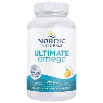 Nordic Naturals, Ultimate Omega-3, 1280mg, Lemon Flavour, High Dose, 120 Softgels, Soy Free, Non GMO