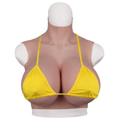Yuewen Realistic Silicone Breastplate B-G Gup With Bloodshot Reasonable Body Design Silicone Breast Fit All Body Type Wear Comfortable (Brown, D)