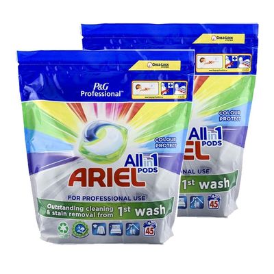 Ariel Professional All in One Pods Color Protect, 2x45 Pods (Pack of 2), 90 Washes