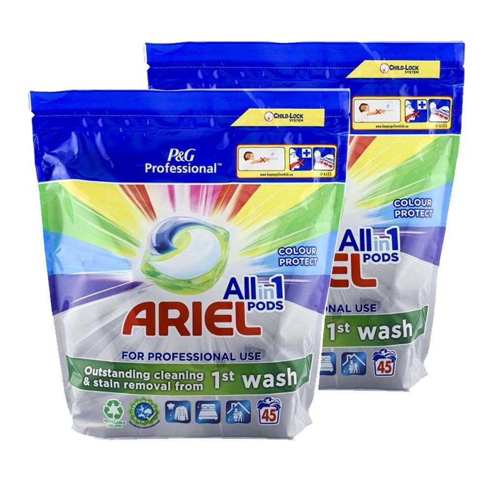 Ariel Professional All in One Pods Color Protect, 2x45 Pods (Pack of 2), 90 Washes
