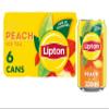 Lipton Peach Ice Tea Can 330 ml (Pack of 6), low calorie soft drink, 100% black tea extract view 1