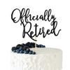 Arthsdite Officially Retired Cake Topper, Happy Retirement Cake Decorations, Plam Tree Beach Chair Retirement Party Decoration Supplies for Women or Men - Black Glitter