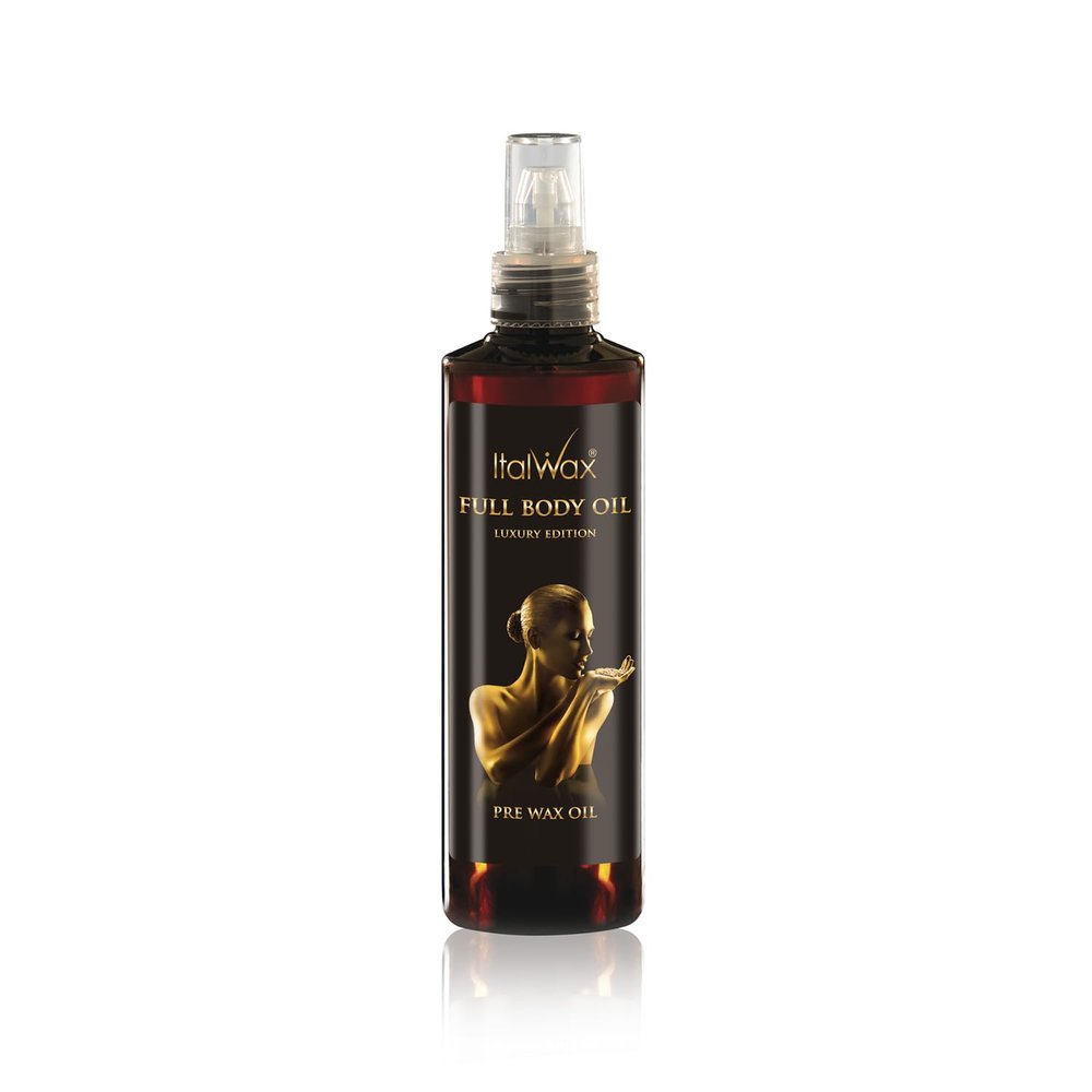 Italwax Luxury Full Body Pre-Wax Oil 250ml (8.45 fl.oz) Prepares Skin for Waxing, Ensures Smooth & Easy Wax Application