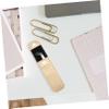 Beavorty 3pcs Compact PU Leather Eyelash Tweezer Sleeve Stainless Steel Protective Cover for Grafting Home Salon Use Golden view 2