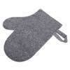Beatifufu Insulated Sauna Mitt Felt Glove Hanging Ring Breathable and Fine Texture Bathing Glove for Spa Unisex White/Grey view 1