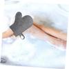 Beatifufu Insulated Sauna Mitt Felt Glove Hanging Ring Breathable and Fine Texture Bathing Glove for Spa Unisex White/Grey view 3