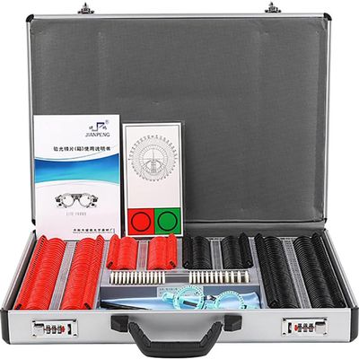 GEJLELDS Optical Trial Frame 232pcs Optometry Case Trial Lens Set Optometry Box Glasses Optometry Equipment 26mm Aperture Plastic Circle Aluminum Case