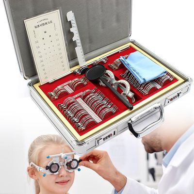 GEJLELDS 104 pcs. Trial lens set with trial glasses Test frame, optical lens Optometry Rim case Proof box Aluminum rim kit