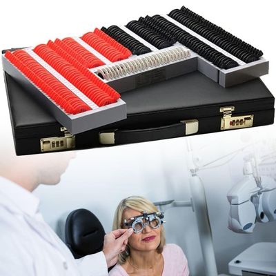GEJLELDS 232Pcs Optical Trial Lens Set, Optometry Glasses Kit with Plastic Frame, Trial Frame, 26mm Aperture, Aluminum Case