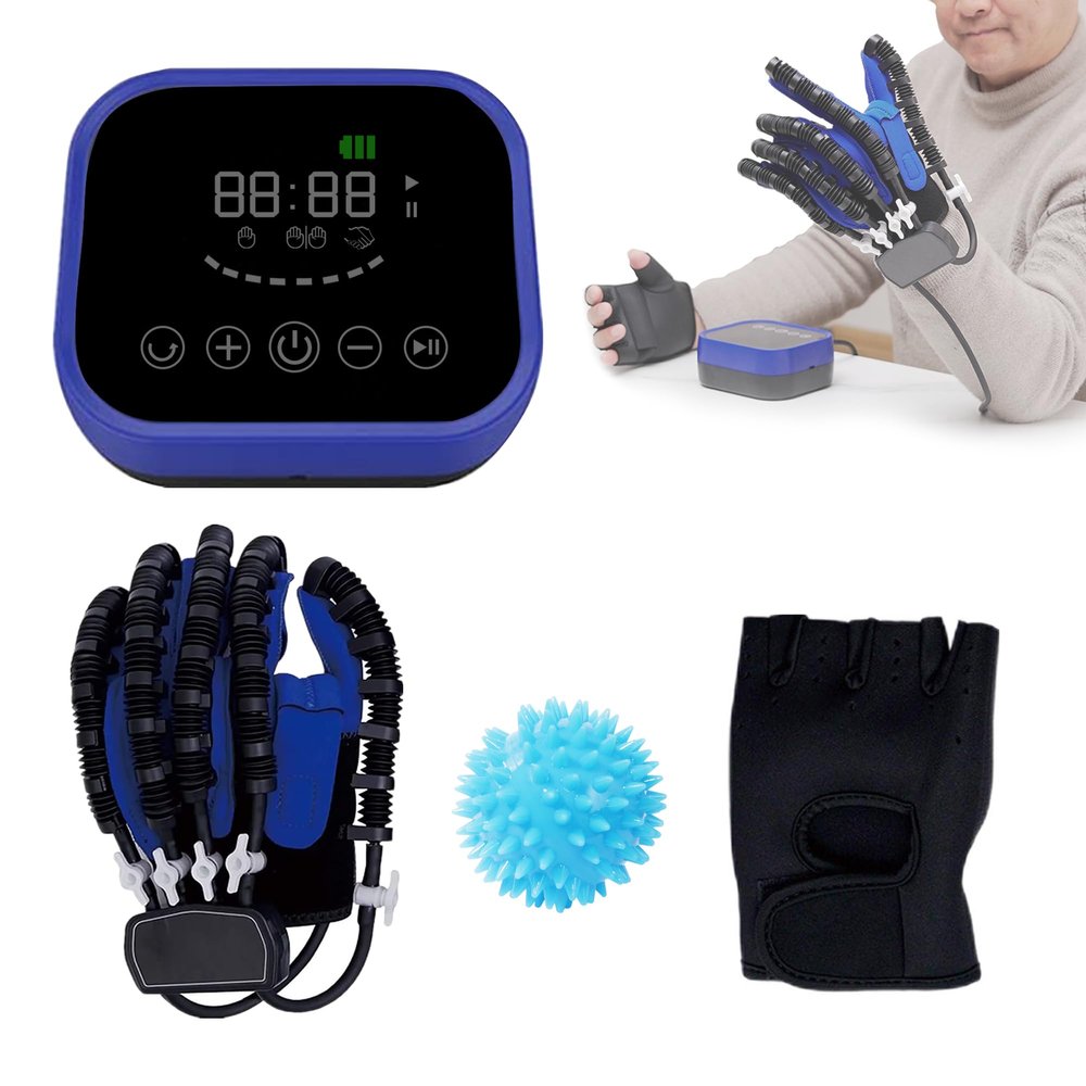 YEUNTANH Finger and Hand Function Rehabilitation Trainer Robots Rehab Gloves Children Recovery Exercise Gifts Equipment for Dementia Arthritis Stroke Hemiplegia Patient (Small-Left Hand)
