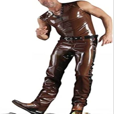 Latex Tank Shirt Top and Rubber Pants Trousers Leggings,Custom (Please Leave A Message),Small