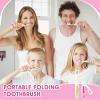 2Pcs Travel Toothbrush Folding Portable Travel Size Toothbrush Small Foldable Toothbrushes Soft Fold up Collapsible Toothbrushes for Adult Camping Hiking view 2