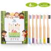 Kids Bamboo Toothbrushes Biodegradable Handle BPA Free Eco Friendly Children Size, FSC Certified and PETA Approved, Pack of 6 (Spiral Soft Nylon Bristles) view 2
