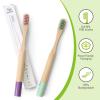 Kids Bamboo Toothbrushes Biodegradable Handle BPA Free Eco Friendly Children Size, FSC Certified and PETA Approved, Pack of 6 (Spiral Soft Nylon Bristles) view 3
