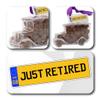 ButtonChocs Just Retired Chocolate Vintage Car. Belgian Milk Chocolate Retirement Gift. Leaving Gift. view 2