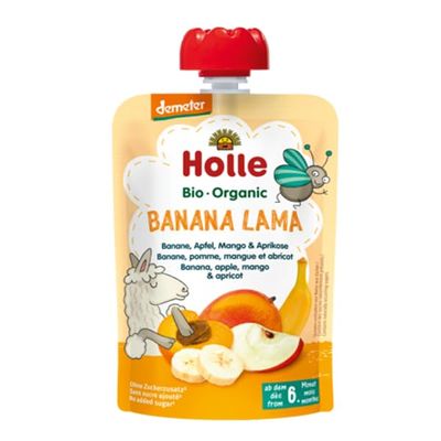 Holle Banana Lama - Pouch banana, apple, mango & apricot, pack of 12