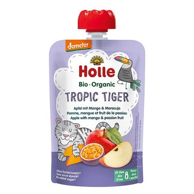Holle Tropic Tiger - Pouch apple with mango & passion fruit, pack of 12