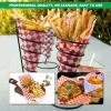 Greaseproof Paper Sheets, 100 Sheets Food Grade Wrap Paper, Oil-Proof Wrapping Wax Tissue, Waterproof Checkered Burger Paper for Deli Sandwich Cakes Cheese(Red) view 3