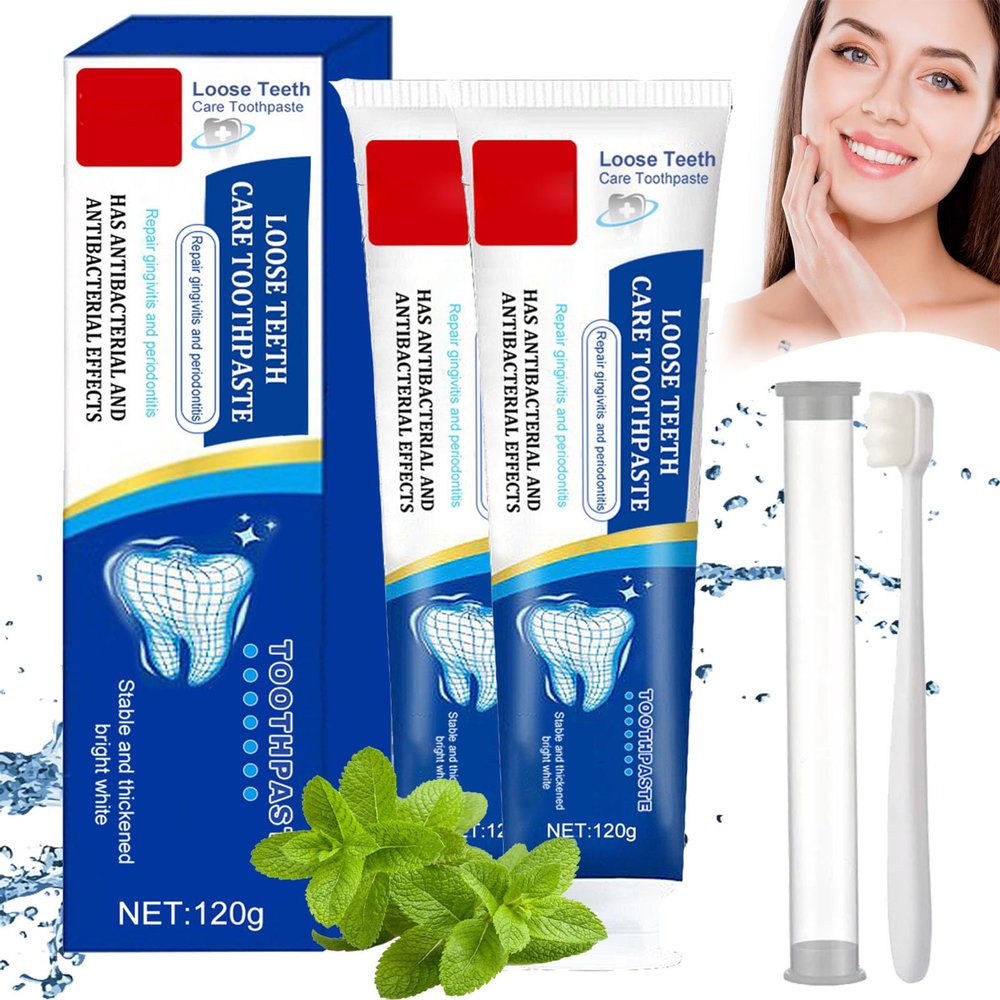 1/2/3 Pcs Loose Teeth Care Toothpaste, Gochicgolden Repair Toothpaste, Teeth Whitening Toothpaste, Anti-Cavity Teeth Cleaning Tooth Stains, 120g (B,2 Pcs)