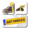 ButtonChocs Just Married Chocolate Car Belgian Milk Chocolate Wedding Gift. Mr & Mrs Gift. view 2