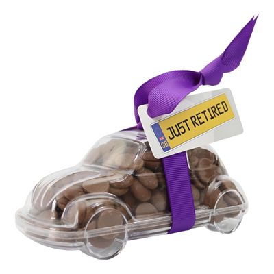 ButtonChocs Just Retired Chocolate Car. Belgian Milk Chocolate Retirement Gift.