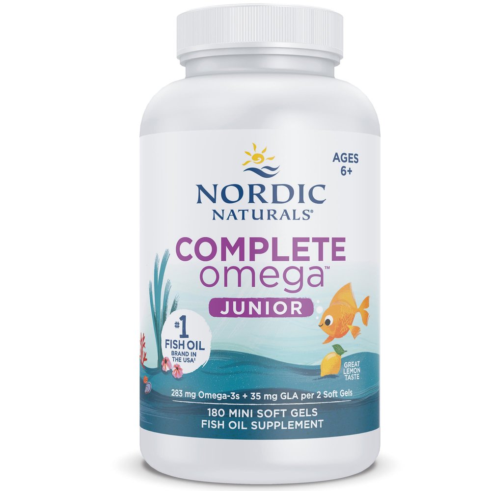 Nordic Naturals, Complete Omega-3 JR, 283mg Omega-3, for Children, Lemon Flavour, with EPA and DHA, 180 Softgels, Soy Free, Gluten Free, Non-GMO