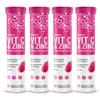 Vitamin C 1000mg & Zinc 15mg Raspberry Flavour Effervescent Tablets - High Strength Tablets for a Healthy Immune System (4 Tubes) view 1