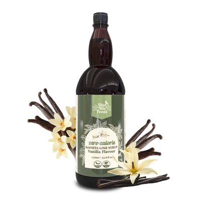 Blue Nile Foods Barista Vanilla Coffee Syrup, Calorie/Sugar Free Syrup, Keto Friendly Vanilla Syrup, Sugar Free Coffee Syrups for Coffee Drinks - Hot/Iced, 1L