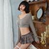 Temptshow Women's Sexy Student Cosplay Costumes Anime Cute Pajamas Masquerade Costumes (grey) view 3