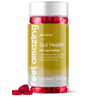Feel Amazing Gut Health Probiotic Gummies - with 1 Billion Live Cultures & Vitamin C - 60 Orange-Flavored Gummies - 30-Day Supply (1)